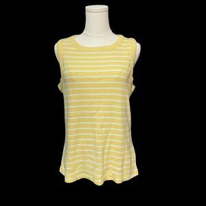 👗5/$25 - Yellow/White Striped Ribbed Tank Top